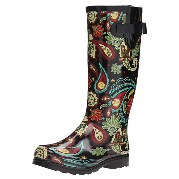 Nomad Women's Size 6 Kids size 4 Black Rain Boots - Picture 2 of 7